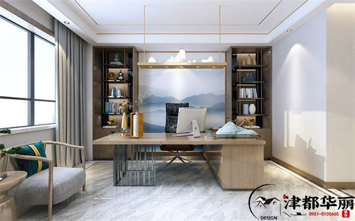 石嘴山办公室装修设计项目|津都华丽设计